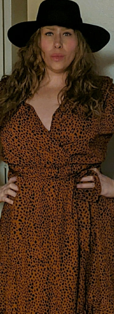 Brown printed bohemian feel dress,worn once.